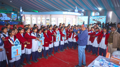 Students learn about water conservation at Jal Jeevan Mission exhibition