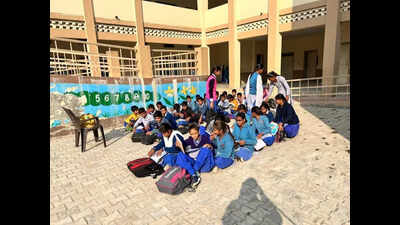 Training of patwaris in Jind’s Kinana govt school classrooms forces students to study in open