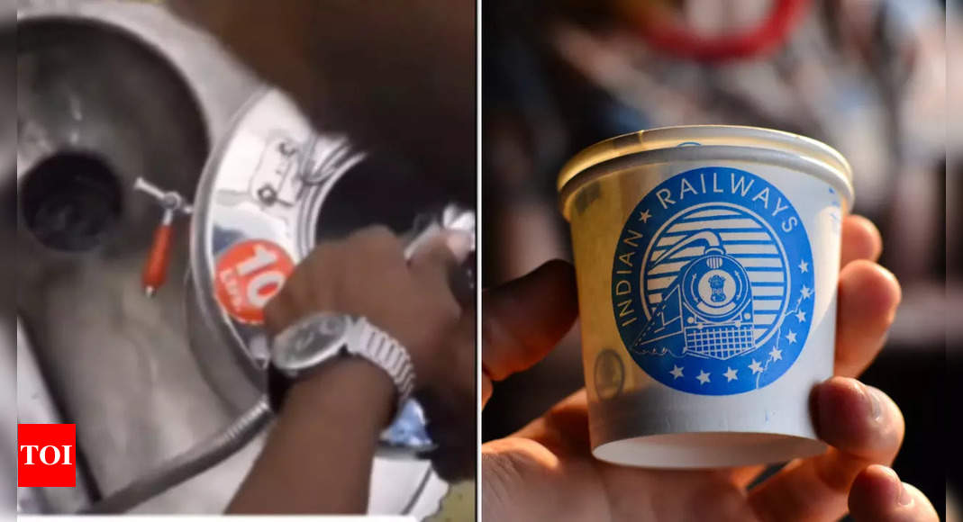 Love train ki chai? Watch horrifying video of tea vendor filling water from toilet