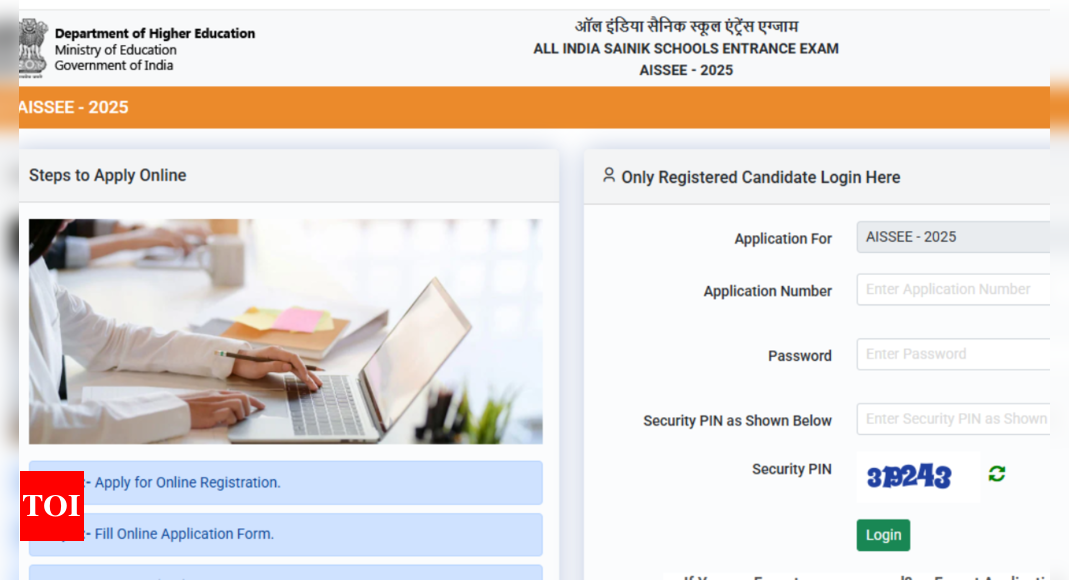 AISSEE 2025 registration window to close today: Check direct link here - The Times of India