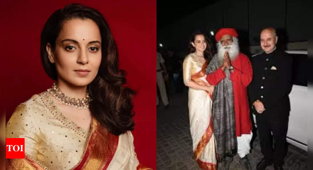 Kangana Ranaut stuns in a traditional saree for her meeting with Sadhguru