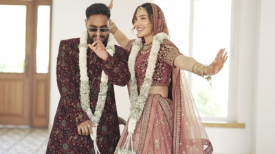 Indian rapper Emiway Bantai ties knot with singer-actor Swaalina dripping in purple-touched voguish ensembles | See pics