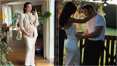 Amy Jackson flaunts 8-month baby bump in style, husband Ed Westwick goes gaga over her pregnancy glow