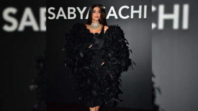 Feathers, diamonds, and poise, Sonam Kapoor channels her ‘Black Swan’ aura at Sabyasachi’s 25th-anniversary gala