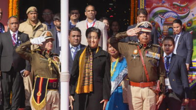 At Republic-Day event, CM Atishi reminds crowd of AAP’s welfare work