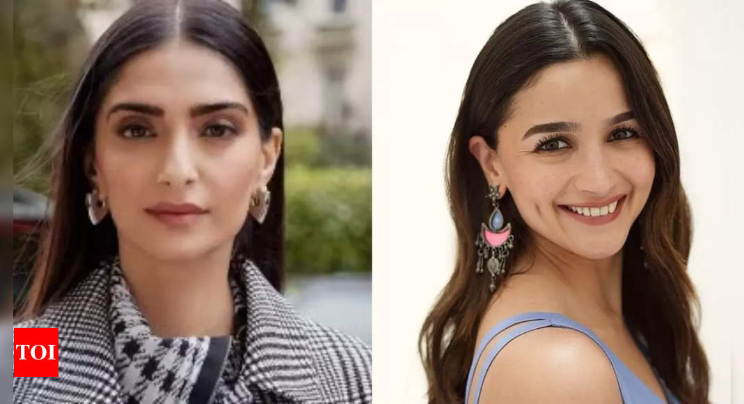 Alia Bhatt mesmerizes in black saree, Sonam Kapoor turns heads in trendy attire at Sabyasachi’s 25-year celebration: WATCH