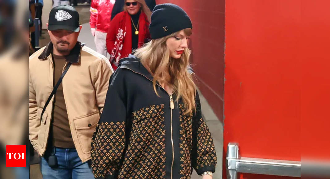 Taylor Swift stuns in black Louis Vuitton outfit worth $35,000, while supporting Travis Kelce at Chiefs-Bills AFC Championship