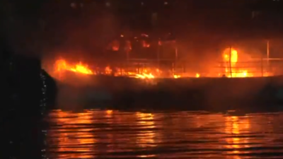 One injured as boat catches fire during fireworks at 'Bharat Mata Maha Arti' event in Telangana