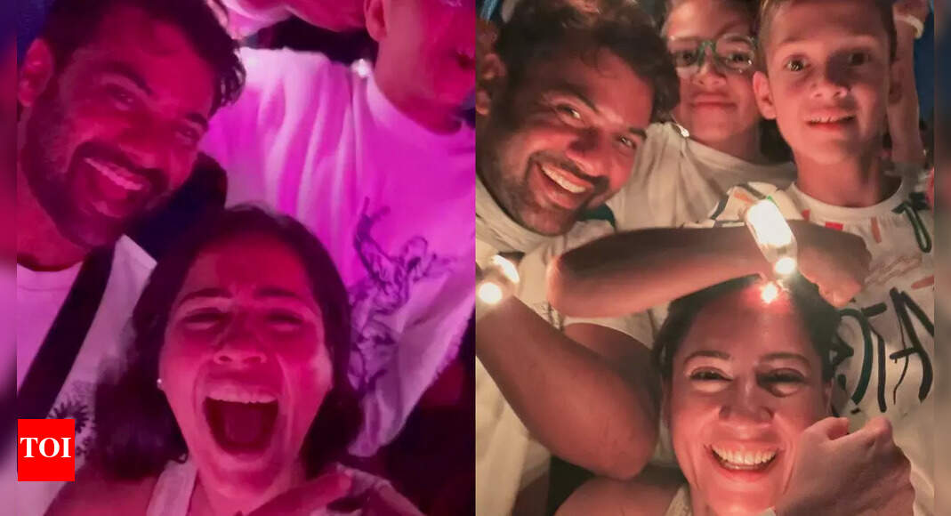 Shabir Ahluwalia and Kanchi Kaul attend Coldplay Concert with their kids in Ahmedabad; write ‘truly one of the best days of our lives’