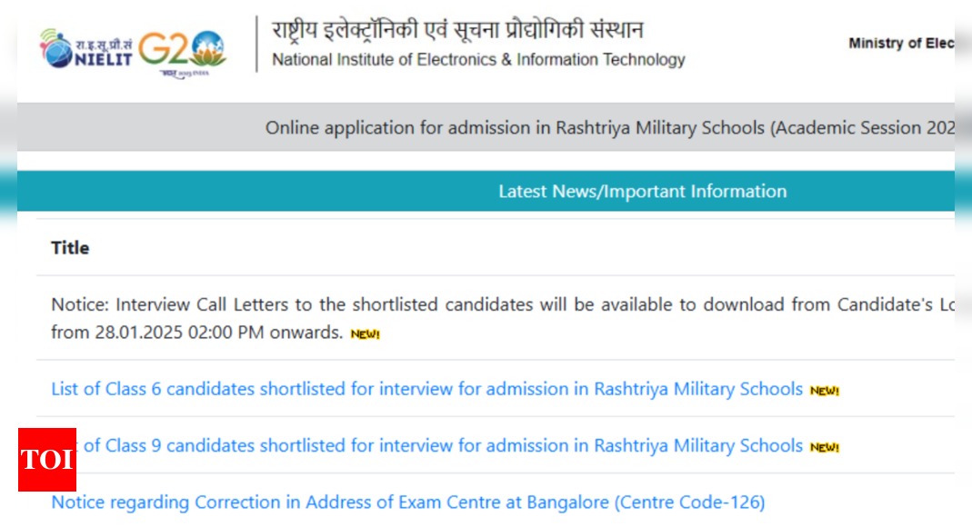 RMS CET results 2025 released at rashtriyamilitaryschools.edu.in: Check direct link here - The Times of India