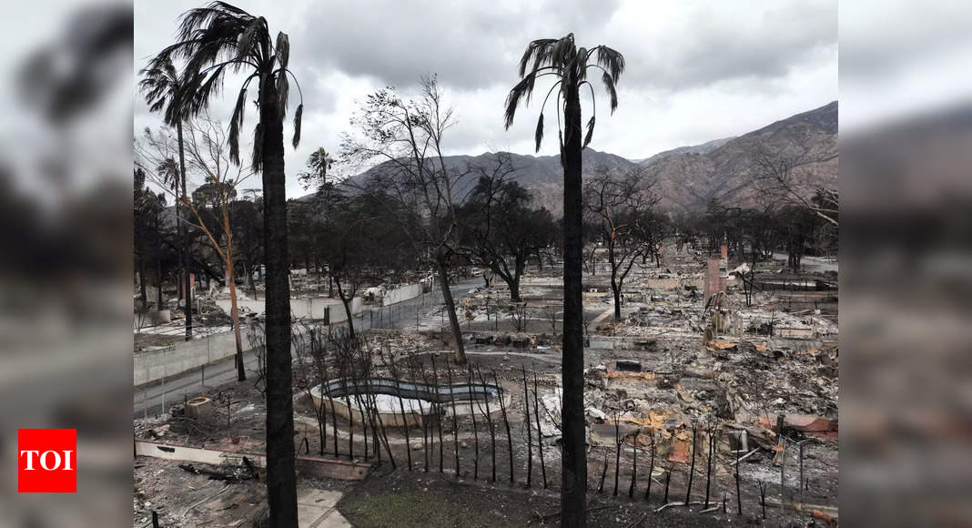 Winter downpours trigger mud flow in fire ravaged regions of Southern California