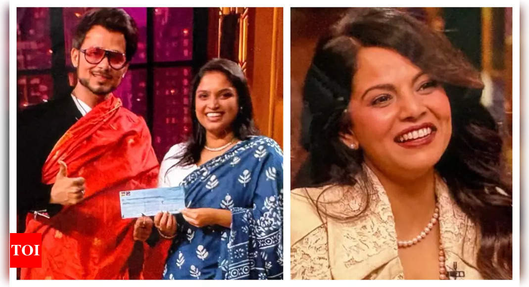 Shark Tank India 4: Anupam Mittal drapes a saree after investing in a ready-to-wear saree brand; Namita Thapar says 'Bas yahi dekhna baaki tha'