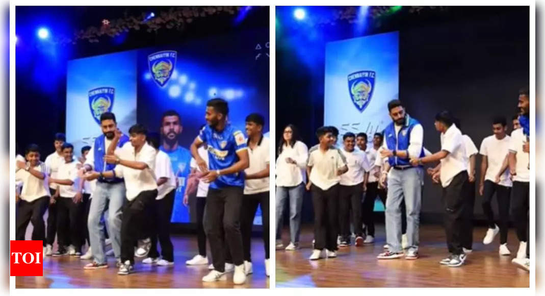 Abhishek Bachchan grooves to Rajinikanth's 'Manasilaayo' as he takes on the dance floor with students at school event - WATCH video