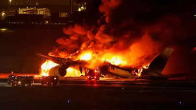 Plane with 176 on board catches fire at South Korean airport; three injured