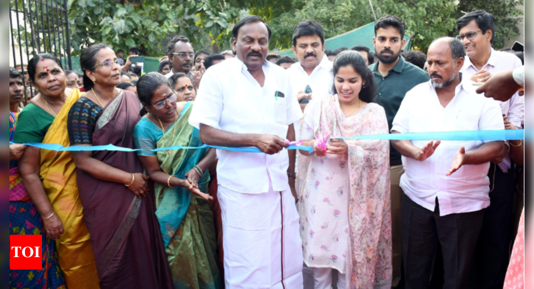 Chennai mayor Priya inaugurates playfield in Nerkundram