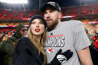 Taylor Swift and Travis Kelce's candid postgame conversation caught on mic  after Chiefs' AFC title win | NFL News - The Times of India