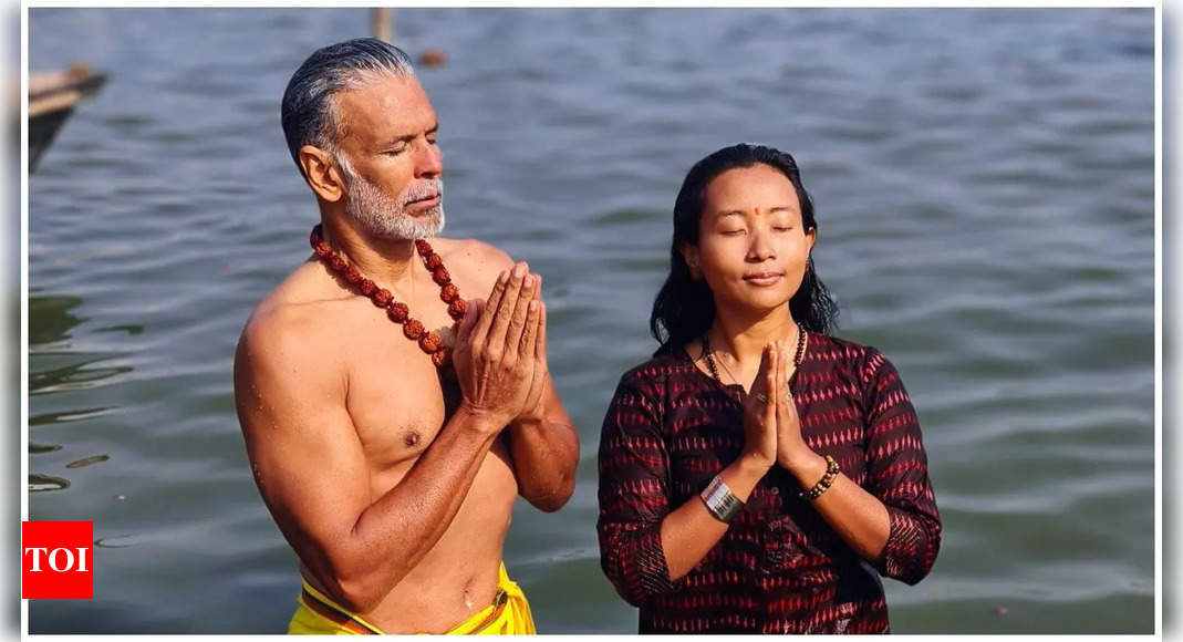 Milind Soman and Ankita Konwar embrace spirituality at Maha Kumbh Mela 2025: Couple takes a holy dip on Mauni Amavasya