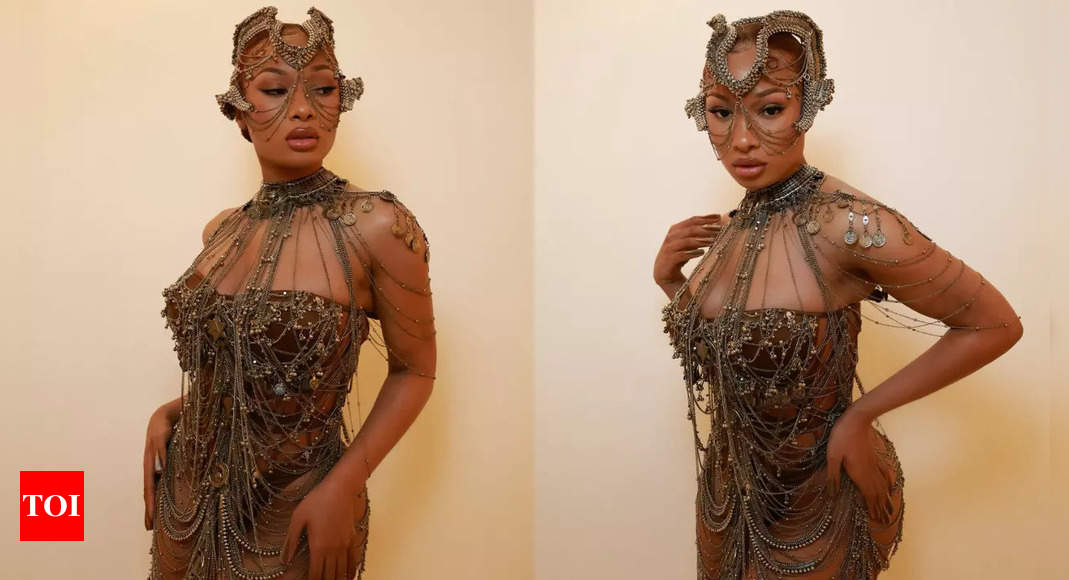 Megan Thee Stallion's Gaurav Gupta gown at Paris Fashion Week is a real 'chain' reaction