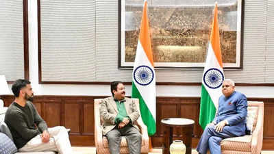 Rajeev Shukla, Virat Kohli meet VP Jagdeep Dhankhar in New Delhi