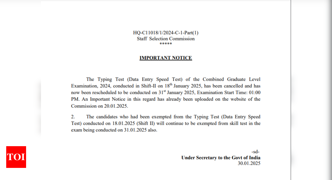 SSC CGL DEST 2024 exam date revised: Check important date and other details here