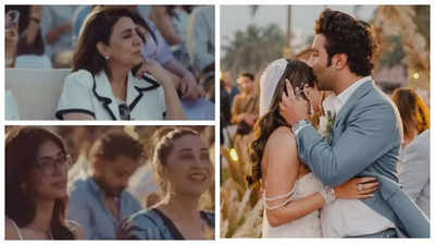 Karisma Kapoor, Neetu Kapoor look mesmerised as Aadar Jain and Alekha Advani tie the knot in a dreamy ceremony in Goa - WATCH video