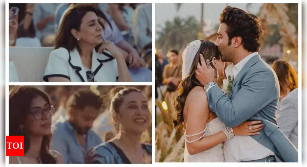 Karisma Kapoor, Neetu Kapoor look mesmerised as Aadar Jain and Alekha Advani tie the knot in a dreamy ceremony in Goa - WATCH video