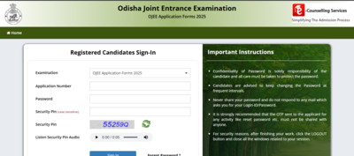 Odisha JEE 2025 registration window opens: Direct link to apply here