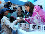 Madhuri with Cancer affected kids