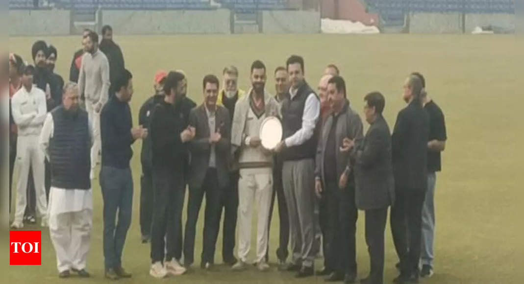 Virat Kohli honoured by DDCA for 100 Tests during Ranji Trophy return