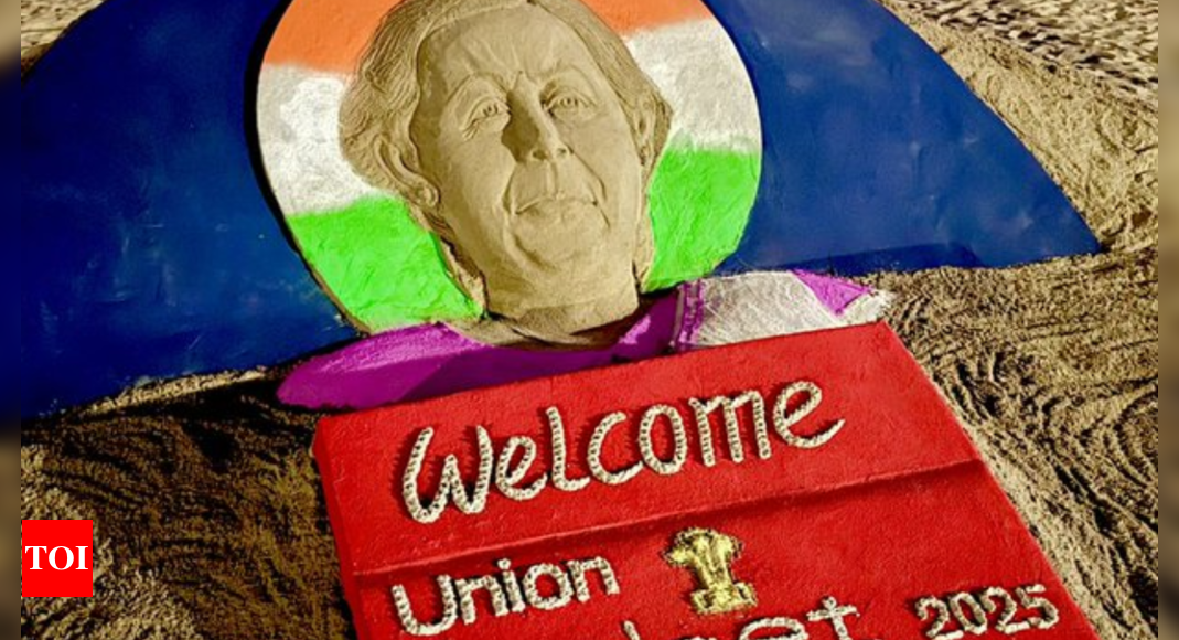 Odisha: Sand artist Sudarsan Pattnaik crafts sand sculpture on Union Budget 2025