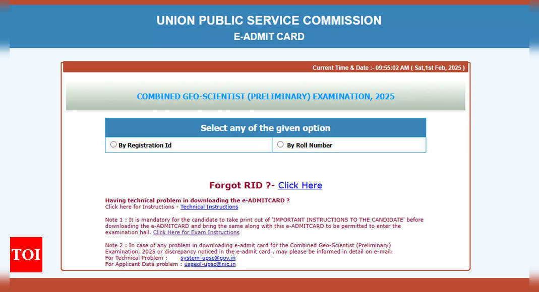 UPSC Combined Geo-Scientist 2025 prelims admit card released; here’s direct link