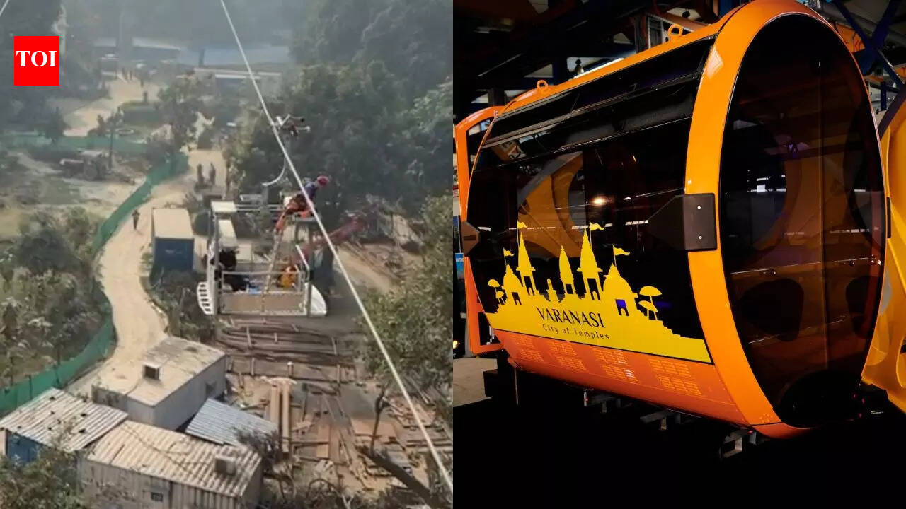 See pics of India's first public transport ropeway in Varanasi nearing ...
