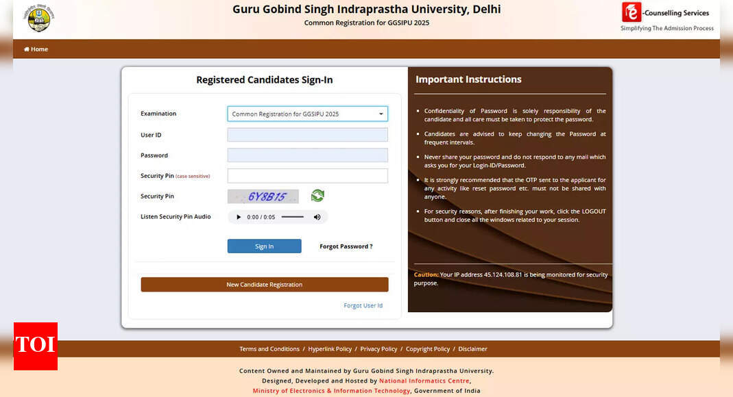 IP University online admission process 2025 begins at ipu.ac.in, check key details and direct link here