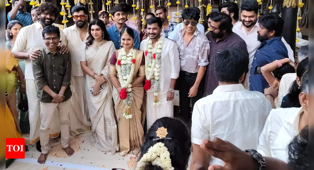 'Veera Dheeran Sooran' director Arun Kumar ties the knot: Chiyaan Vikram, Siddharth, Vijay Sethupathi, SJ Suryah, and others grace the event...