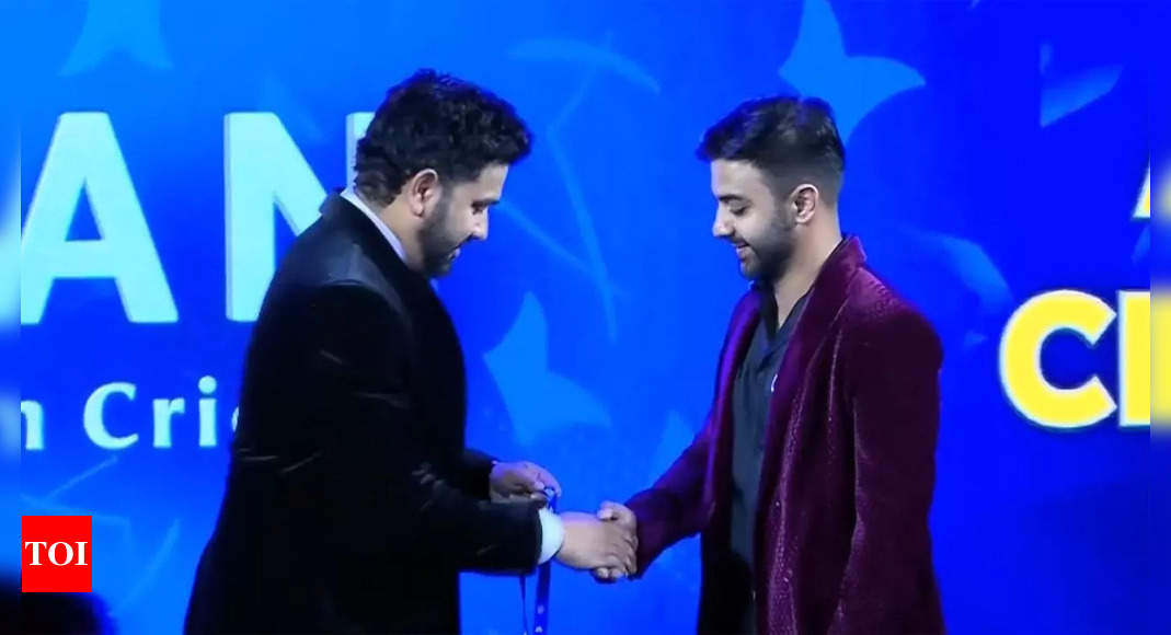 Agni Chopra overjoyed to receive BCCI award from his childhood idol Rohit Sharma