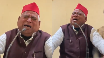 Watch: Samajwadi Party MP Awadhesh Prasad breaks down during press conference over murder of Dalit girl in Ayodhya