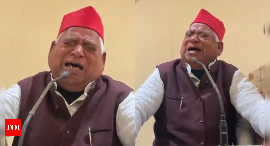 Watch: Samajwadi Party MP Awadhesh Prasad breaks down during press conference over murder of dalit girl in Ayodhya