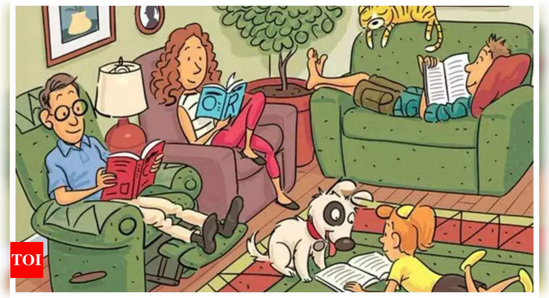 Optical illusion: Only those with sharp vision can spot the hidden word 'book' in this family scene in 5 seconds