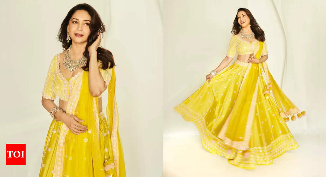 Madhuri Dixit just wore the most Haldi-worthy lehenga!