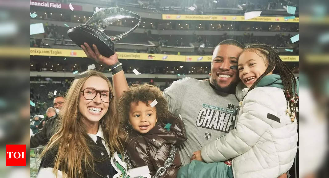 Philadelphia Eagles running back Saquon Barkley revealed his engagement to college sweetheart Anna Congdon