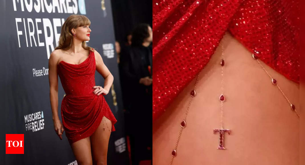 Taylor Swift stuns at the 2025 Grammys in a red dress and 'T' jewellery nod to new boyfriend!