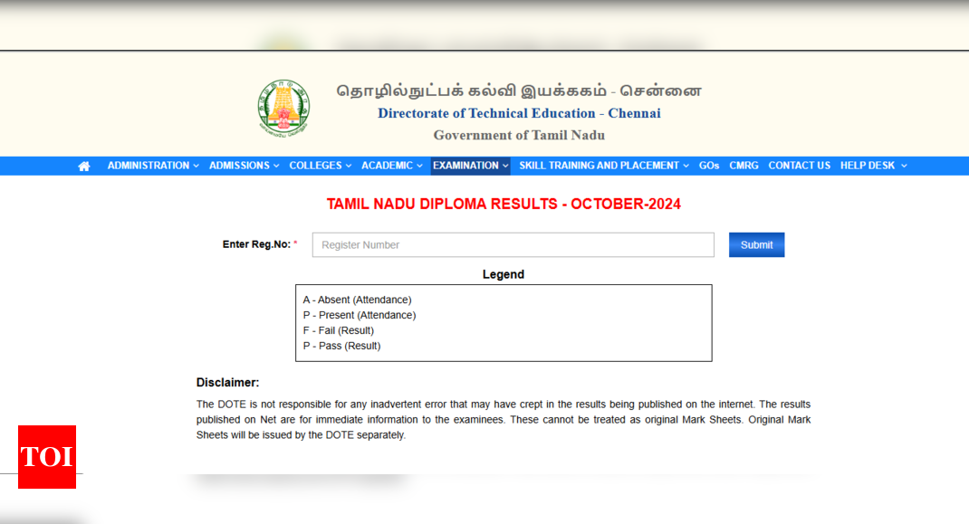 TNDTE Diploma result 2025 released: Check direct link to download mark sheets here