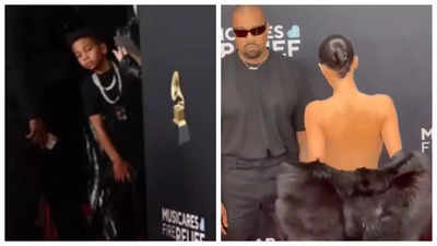 Child's SHOCKED reaction to Kanye West's wife Bianca Censori’s revealing Grammy look goes viral; Netizens call for arrest over 'indecent exposure'