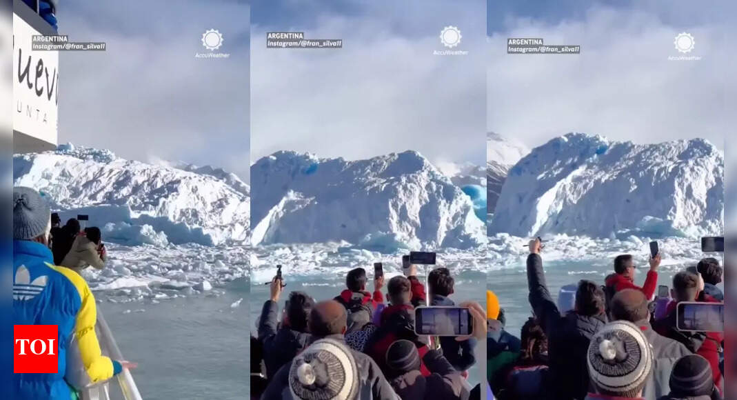 ​Tourists awestruck as iceberg flips over in Argentina