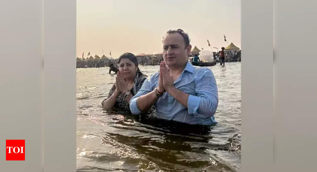 Maha Kumbh Mela: Producer Vinod Bhanushali takes holy dip at Maha Kumbh Mela in Prayagraj