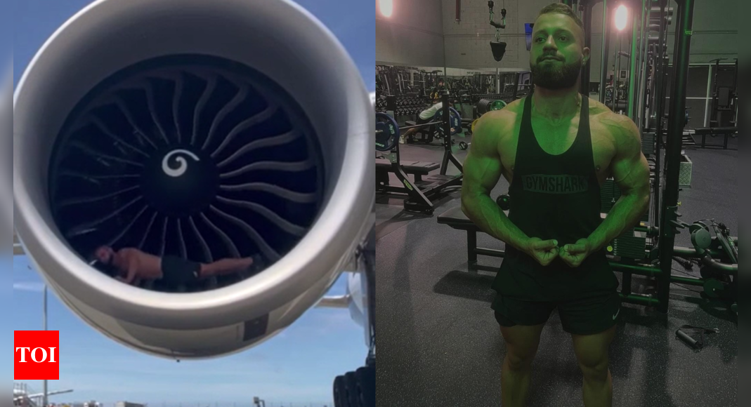 Preslie Ginoski: Fitness influencer performs risky push-up stunt near airplane engine | World News – The Times of India