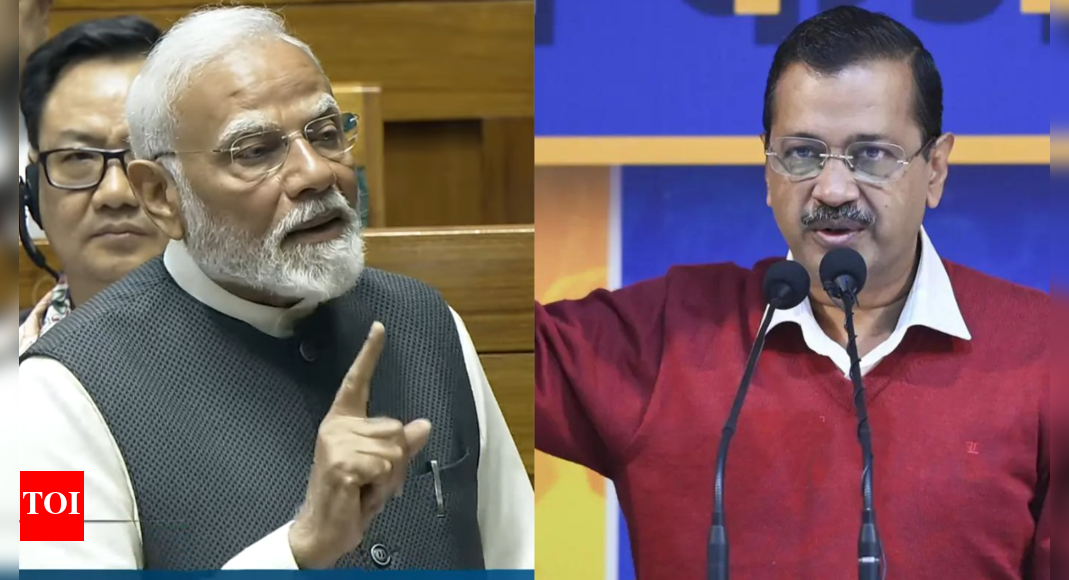 In LS address, PM Modi renews 'sheesh mahal, AAP-da' attack on Kejriwal