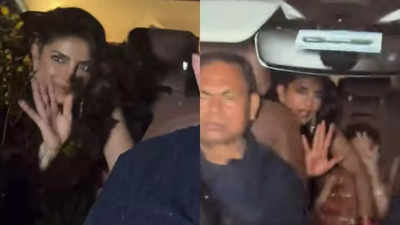 Priyanka Chopra protects Malti Marie from camera flashes on their way to Siddharth Chopra's pre-wedding festivities