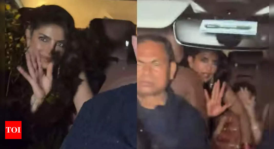 Priyanka Chopra protects Malti Marie from camera flashes on their way to Siddharth Chopra's pre-wedding festivities