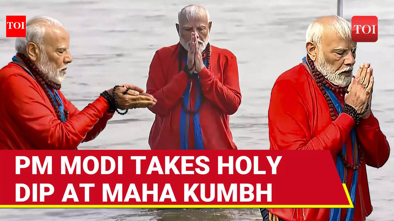Maha Kumbh 2025: PM Modi Takes Holy Dip In Sangam, Performs Puja Amid ...